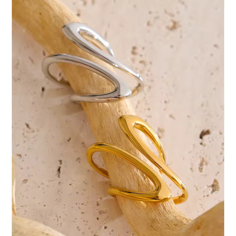 Minimalist Geometric Stainless Steel Ring – Unique Elegant Design