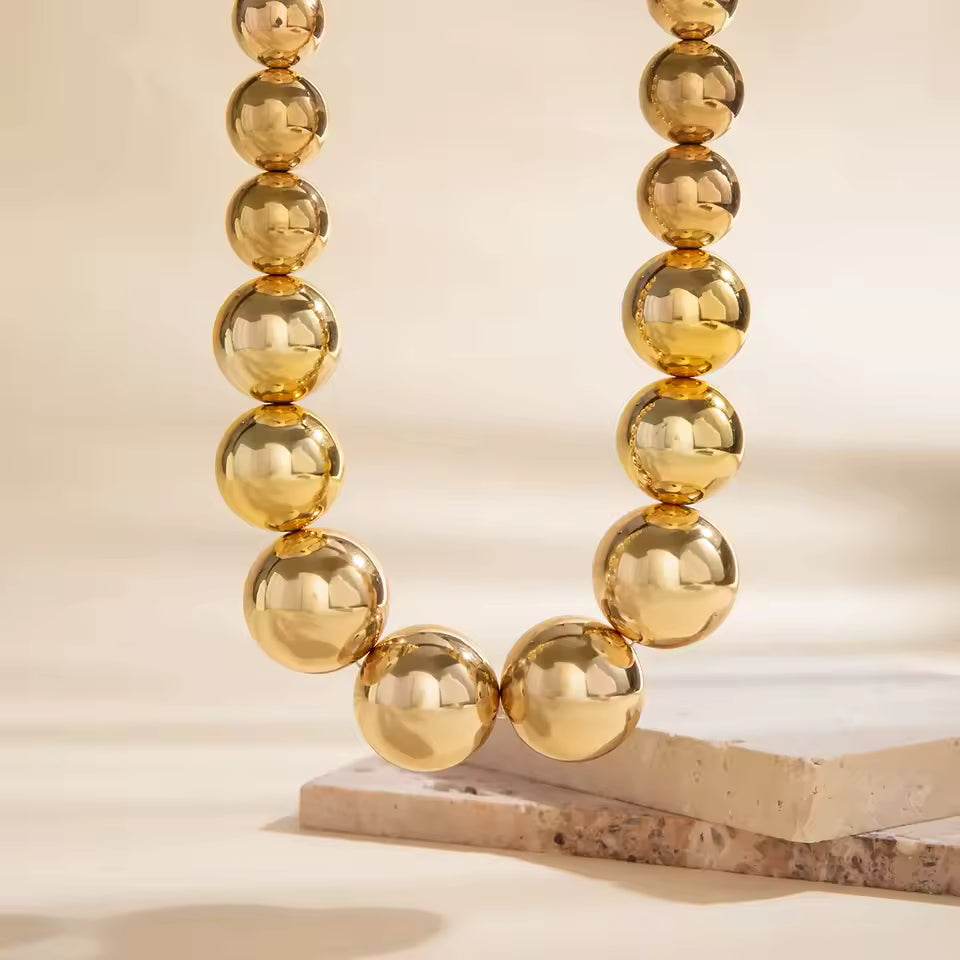 Oversized Acrylic Chain Necklace – Chunky Ball Jewelry for Women
