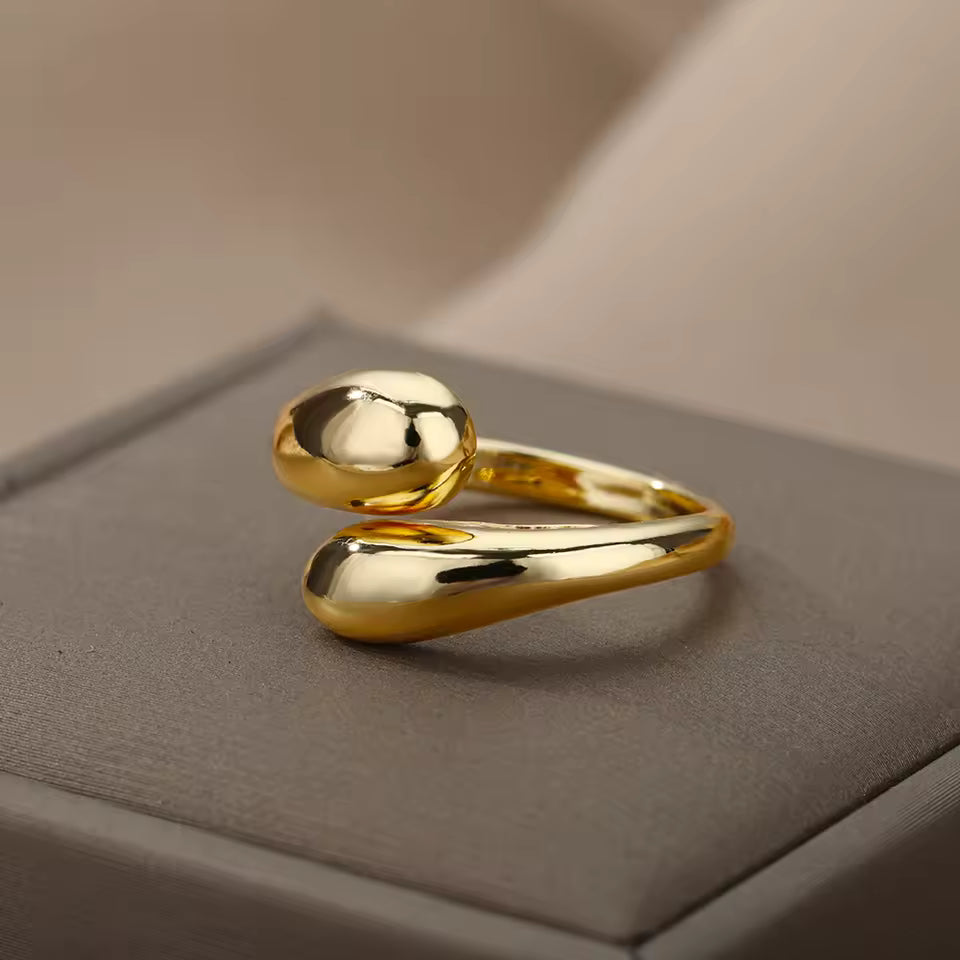 2024 Trendy Gold Stainless Steel Ring – Women’s Fashion Jewelry